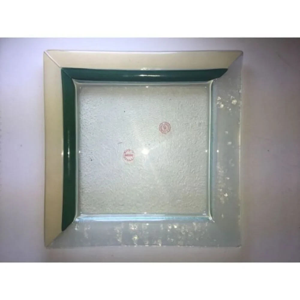 Turkish handmade Turgla square glass‎ decorative serving platter dish